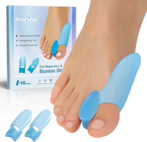 Vista 8 de Promifun Protector de Almohadilla Correctora de Juanetes, 10 Paquetes de Almohadillas Correctoras de Juanetes con Separador para Dedo Gordo