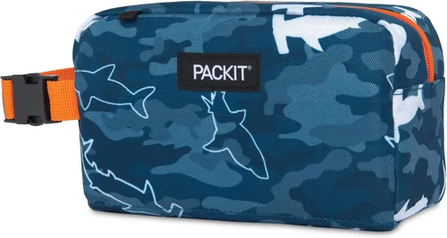 Vista 2 de PackIt Caja de Aperitivos Congelable, Camuflaje Tiburón, Construida con Tecnología ECOFREEZE, Plegable, Reutilizable, Cierre con Cremallera y Asa