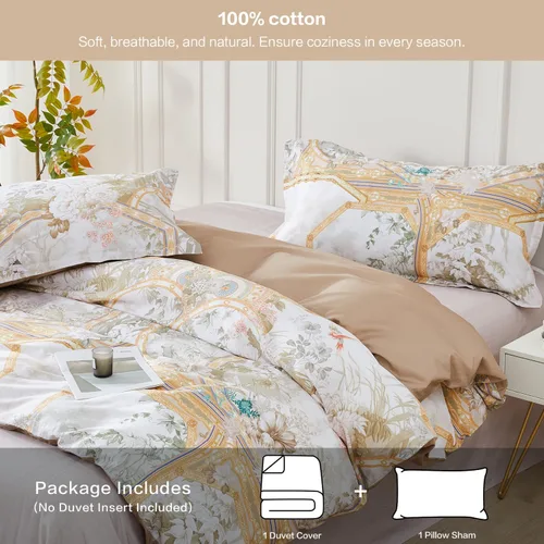 Vista 461 de SAPHREAS Juego de funda de edredón de algodón, tamaño King, a cuadros color gris oscuro y gris, geométrico, 3 piezas, 1 funda de edredón y 2 fundas