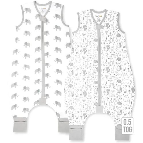 Mama Cheetah - Saco de Dormir para Niños Pequeños con Pies 3T-4T, Manta Portátil para Bebés con Piernas de Algodón Orgánico 0.5 TOG, Saco de Dormir