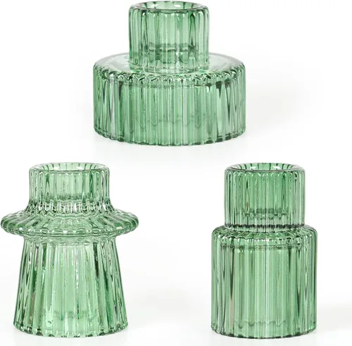 Vista 5 de Candelabros de cristal cónicos candelabros candelabros candelabros para centros de mesa, decoración de boda y cena