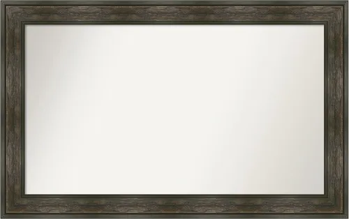 Vista 309 de Amanti Art Espejo de baño marrón para sobre fregadero, 26 x 26 pulgadas, espejo de tocador cuadrado marrón rústico Alexandria, marco de madera