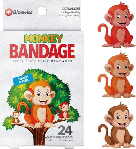 Vista 42 de BioSwiss - Venditas autoadhesivas con estampados de animales, leopardo, cebra, jirafa y tigre, estériles y sin látex para el cuidado de heridas
