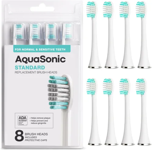 Vista 11 de AquaSonic Cabezales de cepillo de repuesto estándar genuinos para dientes normales y sensibles Compatible con muchos mangos de cepillo