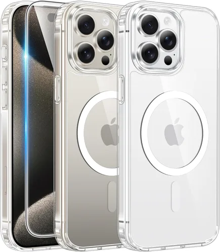 Vista 27 de FNTCASE para iPhone Air Case Clear: Fundas magnéticas para teléfono con protector de pantalla a prueba de caídas, compatibles con Magsafe, delgadas