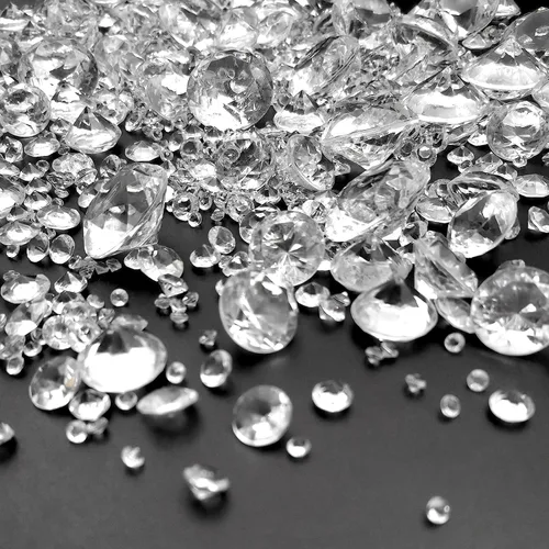 Vista 9 de 100 piezas de diamantes de acrílico transparente de 1 pulgada para decoración de mesa de boda, confeti de gemas para relleno de jarrones, decoración
