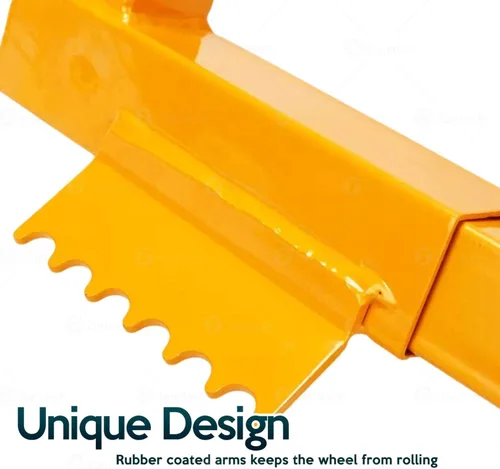 Vista 4 de ZONETECH Paquete de 2 cerraduras de seguridad para rueda, abrazadera de remolque, garra de neumático de arranque Estabilizador resistente de alta