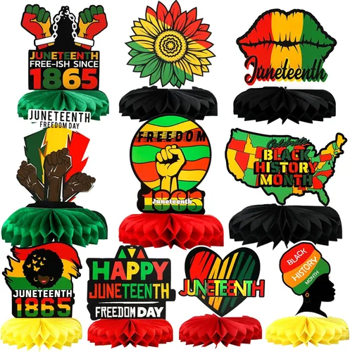 Vista 19 de Centro de mesa del 4 de julio, 10 piezas de centro de mesa patriótico, decoración de mesa para el Día de los Caídos, centros de mesa de panal azul