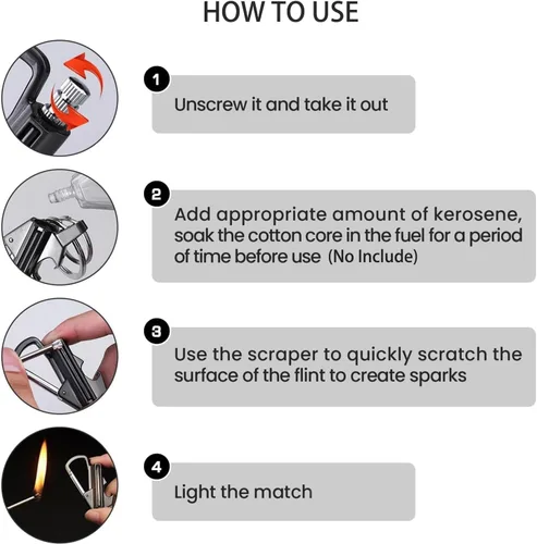 Vista 7 de Encendedor de llama permanente Infinity, llavero con abrebotellas multiherramienta, cerilla reutilizable, llavero de llama perpetua para Negro