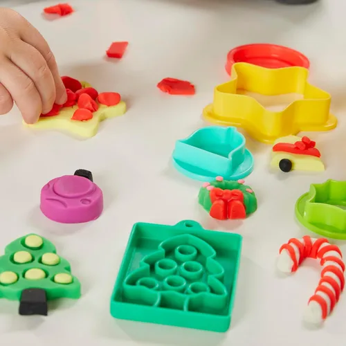 Vista 14 de Play-Doh Juego de herramientas navideñas, 43 accesorios y 10 colores compuestos de modelado, juguetes para niños, artes y manualidades navideñas