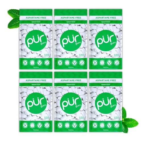 Vista 37 de PUR Gum Chicle sin Aspartame 100% Xilitol Chicle con sabor natural a menta verde, 55 piezas (Paquete de 1)