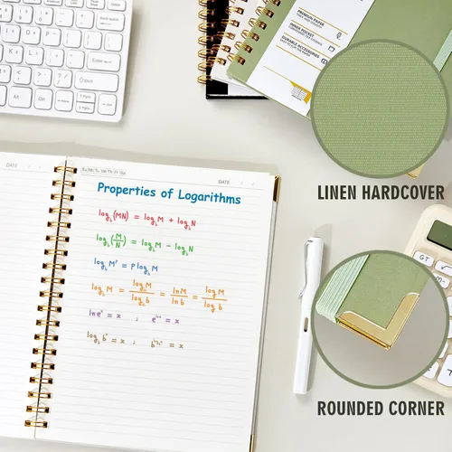 Vista 5 de OWSC Lined Spiral Notebook with thick 110 GSM Papers, 300 Pages B5 Size College Ruled Notebook, Hardcover 7.1 x 10 Inches Journal for Women and Men