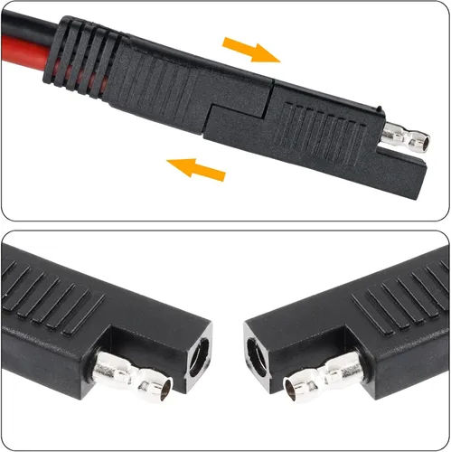 Vista 4 de Paquete de 6 conectores adaptadores de polaridad inversa SAE, adaptador de enchufe de desconexión rápida SAE para cable de extensión SAE a SAE