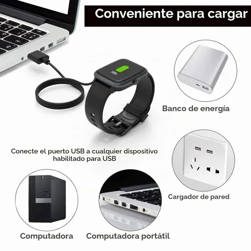 Vista 7 de Cargadores de 2 pines para cargador de reloj inteligente Da Fit, paquete de 2 [modelo A + modelo B, un ajuste] Cable de carga USB magnético de 0.091