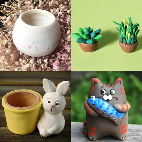 Vista 6 de ReArt Modelado de arcilla seca al aire, 2.2 libras, ideal para principiantes y escultores avanzados, arcilla de modelado multiusos (gris)