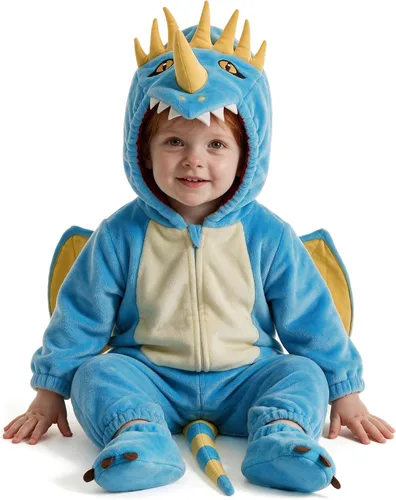 Disfraz de dragón para bebé, mameluco de animal infantil, cosplay para niño Azure