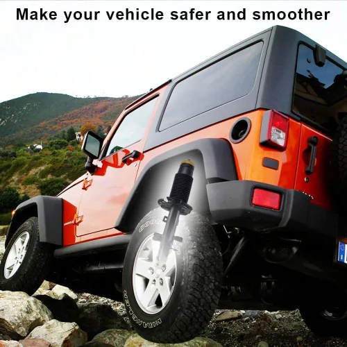 Vista 5 de WayJun Cojinete de soporte de amortiguador de suspensión delantera + cojinete de puntal + fuelle protector + tope de parachoques + soporte de puntal