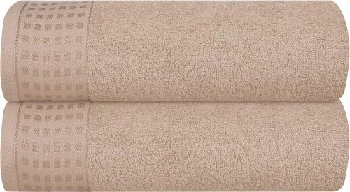 Vista 82 de GLAMBURG Juego de 2 toallas de baño de gran tamaño 100% algodón de 28 x 55 pulgadas, ultra suaves, altamente absorbentes, compactas, de secado