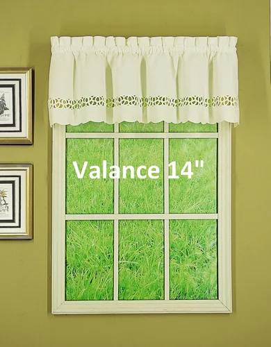 Vista 7 de Today's Curtain, Hellina Cenefa de cinta de 14 pulgadas, crudo, 60 pulgadas de ancho x 14 pulgadas de largo
