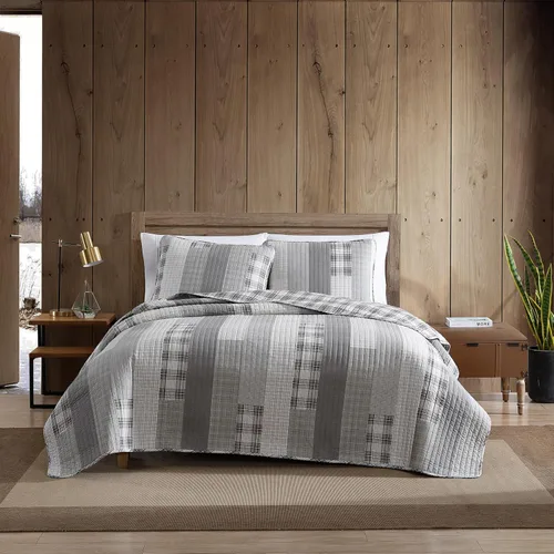 Vista 12 de Eddie Bauer - Juego de edredón individual, ropa de cama de algodón naturalmente suave con una sensación ligera para comodidad durante todo el año