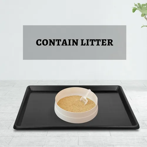 Vista 7 de 1 pieza de 29.1"x19.5" de repuesto para bandeja inferior de jaula de plástico para perro, alfombrilla multiusos para botas, bandeja para zapatos