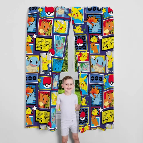 Vista 3 de Franco - Juego de cortinas para habitación de niños, 82 x 63 pulgadas, Pokémon