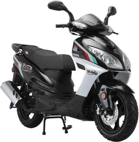 Vista 6 de X-PRO Ciclomotor de 150 cc de gasolina de 150 cc para adultos con ruedas de aluminio de 13 pulgadas (azul)