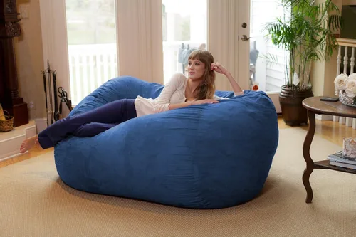Vista 2 de Cozy Sack - Sillón de puff Gran bolsa para muebles de espuma viscoelástica de 6ft y tumbona grande sofá grande con funda de microfibra suave