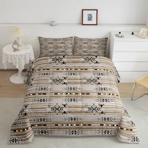 Vista 11 de Juego de ropa de cama con relleno de edredón con diseño de caballo y atrapasueños para niños, adolescentes y hombres, juego de edredón con estampado
