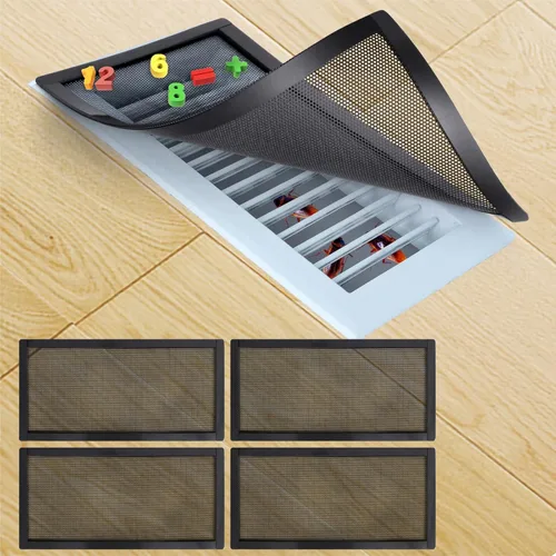 Vista 14 de Cubiertas magnéticas de ventilación para registro de piso, malla de filtro de ventilación de aire de 2 x 12 pulgadas, red de pantalla de ventilación