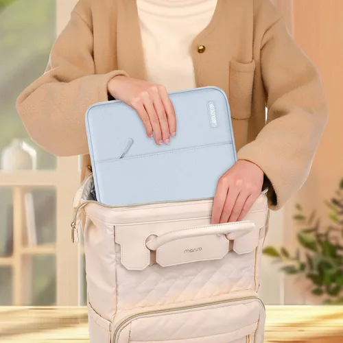 Vista 154 de MOSISO Funda vertical de poliéster con bolsillo para laptop de 13 pulgadas, para computadora MacBook Air M4, M3, M2 y M1 de 2025 a 2018 y Pro M2