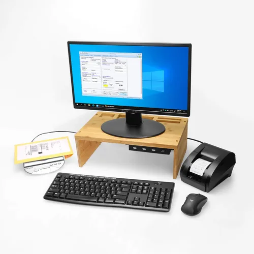 Vista 4 de Coolgear Hub de metal con 4 puertos USB 2.0 para uso industrial con bloqueo de tornillo