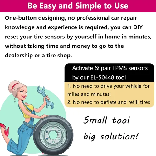 Vista 2 de EL-50448 GM TPMS Herramienta de reaprendizaje Chevy TPMS Herramienta de reinicio para Cadillac GMC Buick Herramienta de reaprendizaje de presión