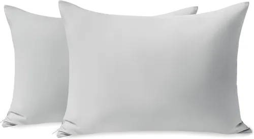 Vista 24 de TILLYOU Paquete de 2 fundas de almohada para niños pequeños con cierre de sobre, 13" x 18" de microfibra sedosa y suave, fundas de almohada de viaje