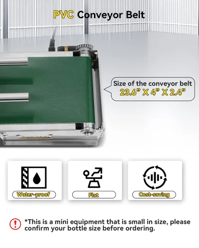 Vista 5 de Transportador de correa automático de 23,6" para la máquina de llenado de líquidos inteligente, mini línea de producción automática con sensor