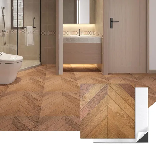Vista 14 de Art3d Azulejos de vinilo para pegar y desprender 30 unidades 30 x 30 cm, Suelos autoadhesivos impermeables con aspecto de tablones de madera