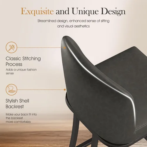 Vista 40 de Sophia & William Taburetes de bar de 24 pulgadas para isla de cocina, taburetes de bar de altura de mostrador con respaldo, sillas de bar modernas