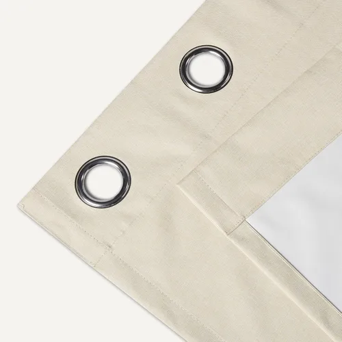 Vista 4 de Yaxa Basics Cortinas 100% opacas con ojales, 2 paneles, 52 x 84 pulgadas, beige