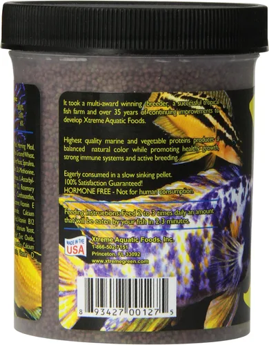 Vista 3 de Xtreme Community Peewee - Gránulos de 0.059 in: hundimiento lento e ideal para peces comunitarios, aumenta la salud inmune y digestiva, mejora