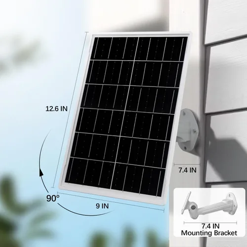 Vista 6 de Panel Solar para Cámara de Seguridad de Sendero y Juego, Batería Recargable Integrada de 20000mAh, USB-C y Micro USB, DC (3.5 * 1.35) con Múltiples