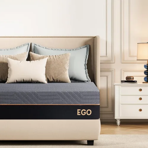 Vista 8 de MLILY EGOHOME Colchón de espuma viscoelástica King de 12 pulgadas para dolor de espalda, cama de gel de cobre refrescante en una caja, espuma