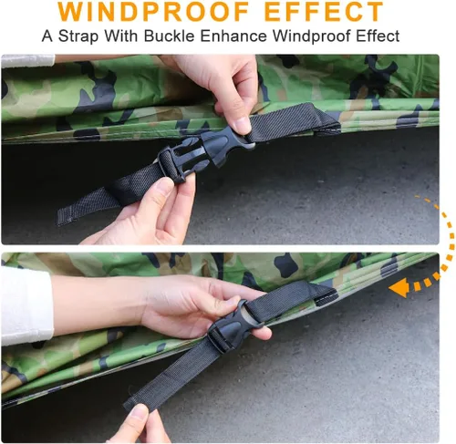 Vista 4 de X AUTOHAUX Protector impermeable para todo tipo de clima, cuatrimoto, cubierta de 4 ruedas, ajuste universal, camuflaje con revestimiento plateado