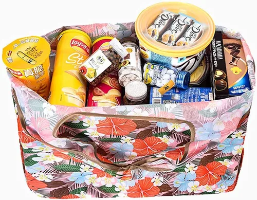 Vista 4 de ALIMITOPIA Totalizadores impermeables plegables reutilizables de los bolsos del poliéster del supermercado con la bolsa del uno mismo