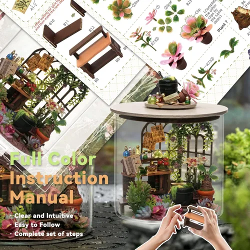 Vista 5 de Flever - Kit de casa de muñeca en miniatura para bricolaje, habitación creativa serie Botella de los Sueños, con muebles, para regalo romántico