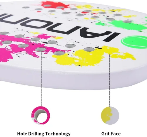 Vista 2 de IANONI Raqueta de tenis para playa con agarradera de fibra de carbono, con espuma de memoria.