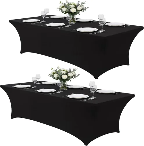 Vista 22 de Mantel rectangular de microfibra lavable en negro, mantel decorativo de poliéster para mesa, mantel limpiable para decoración
