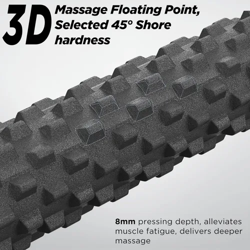 Vista 2 de Foam Roller with Stand, 21 inch Trigger Point Deep Tissue Massage Foam Roller with Suction Cup,Medium Density Grid Bracket Foam Rollers, Myofascial