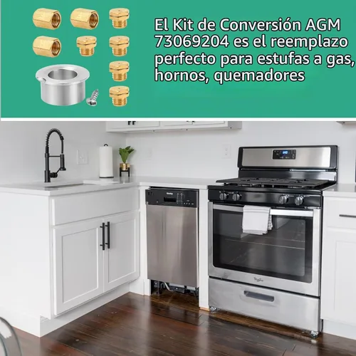 Vista 5 de AGM73069204 Kit de conversión de rango de gas, compatible con LG Kenmore Elite Gas Stove Propane Range LP, kit de orificio de gas de repuesto