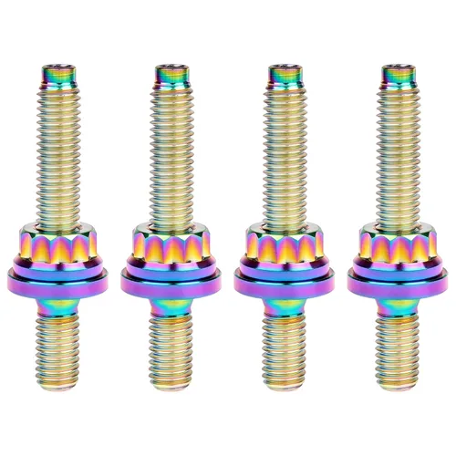 Vista 18 de Tornillo de titanio M8 M10x45 54 55 2.559 in paso 1.25 Kit de pernos de escape automotriz Kit tornillos, tuercas y arandelas Kit de 4 piezas