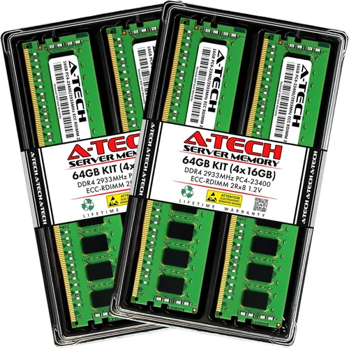 Vista 54 de A-Tech 4GB DDR4 2133MHz PC4-17000 ECC RDIMM 1Rx8 Single Rank 1.2V ECC Registered DIMM de 288 pines Módulo de actualización de memoria RAM